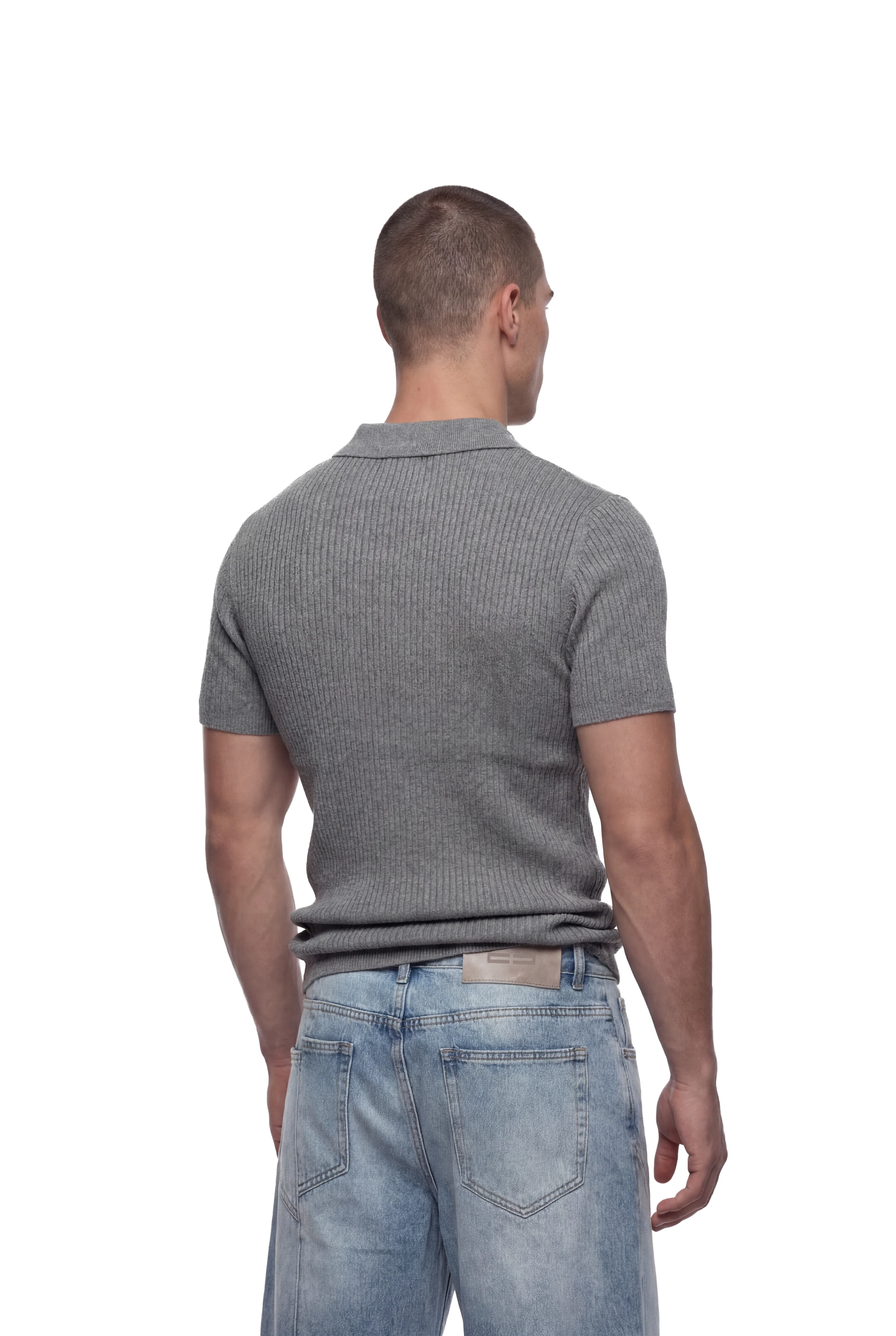 CC Core Rib Knit Polo Gray - Image 5
