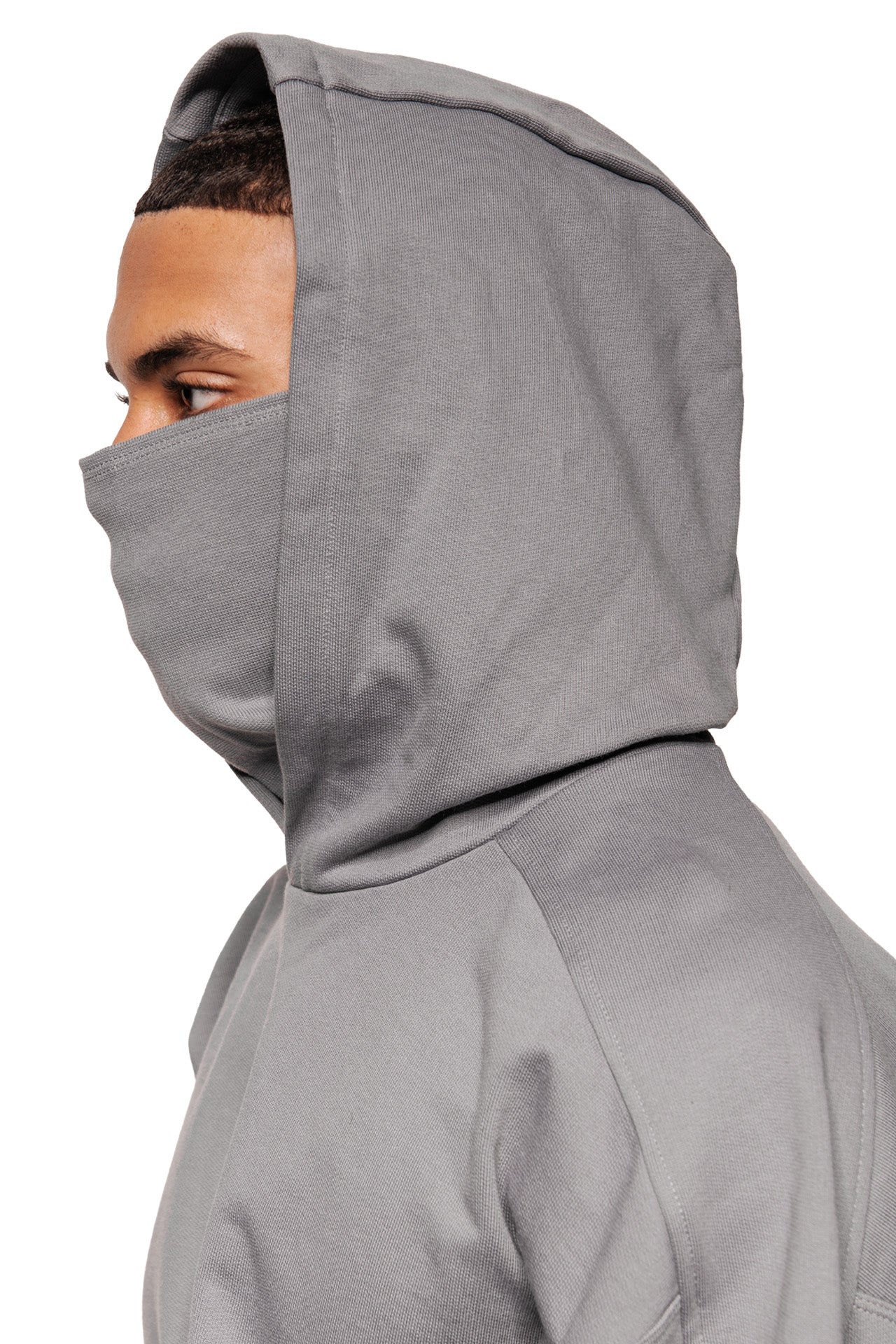 Discreet Mask Hoodie Dark Gray - Image 7