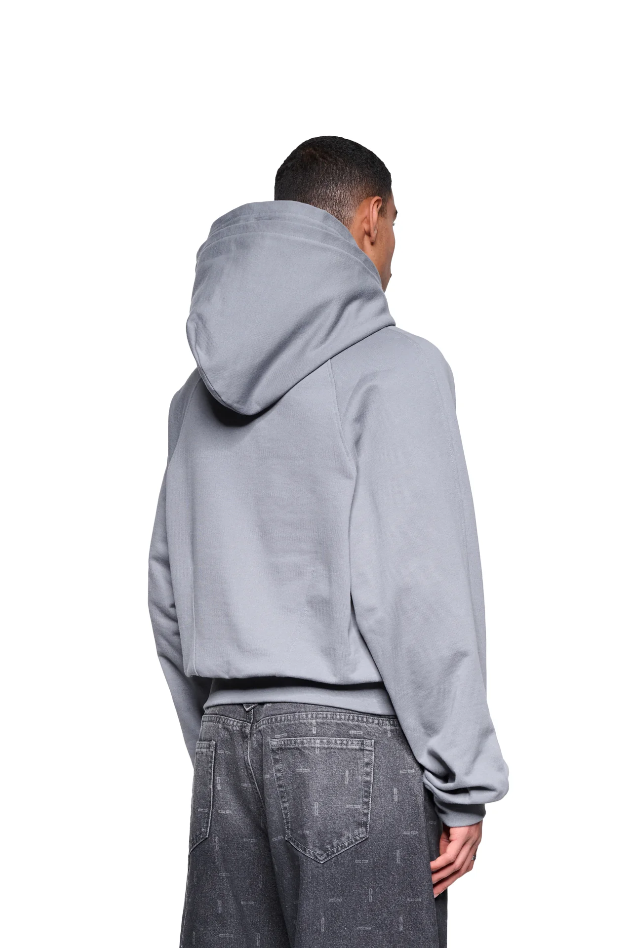 Double Hood Hoodie Gray - Image 5