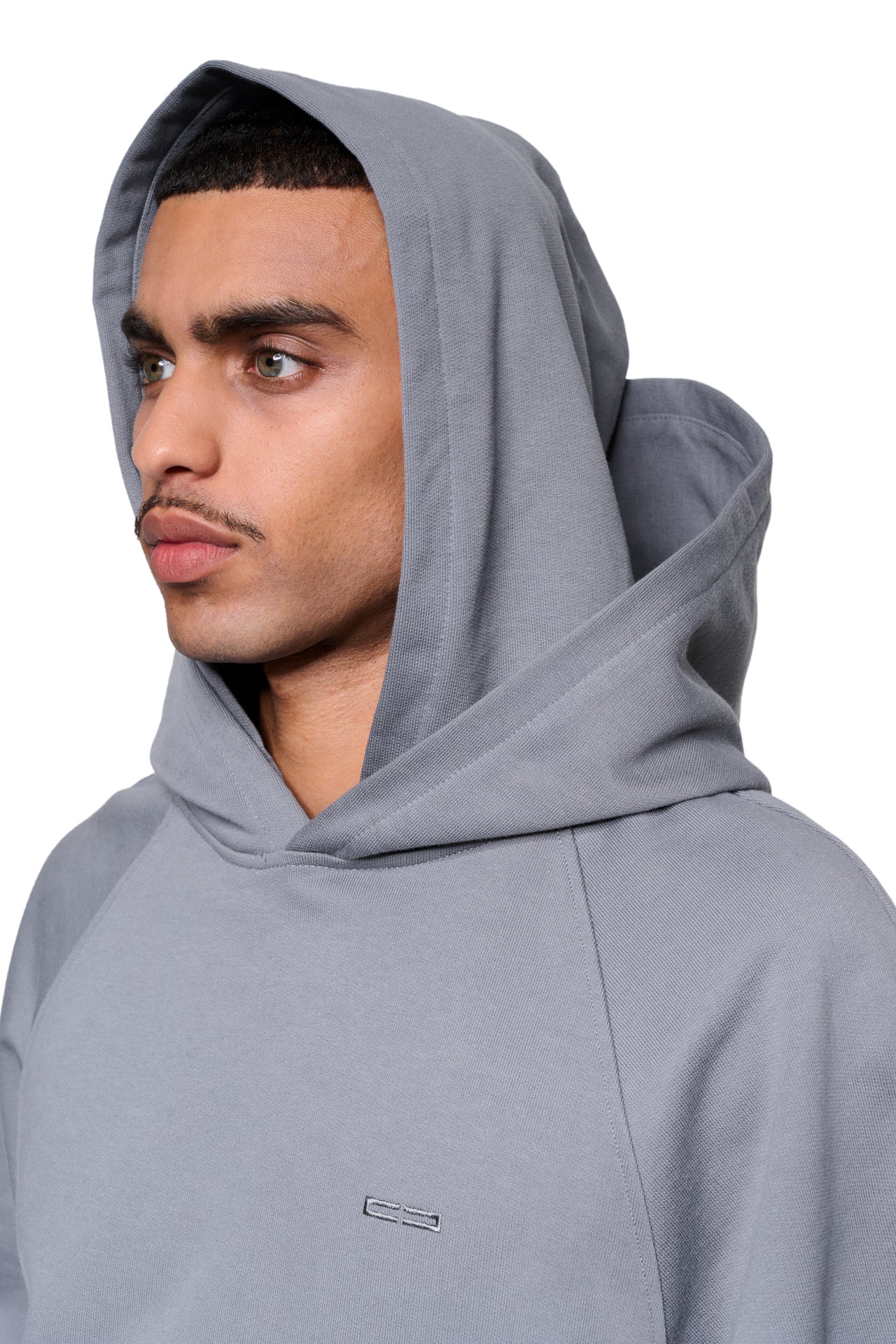 Double Hood Hoodie Gray - Image 7