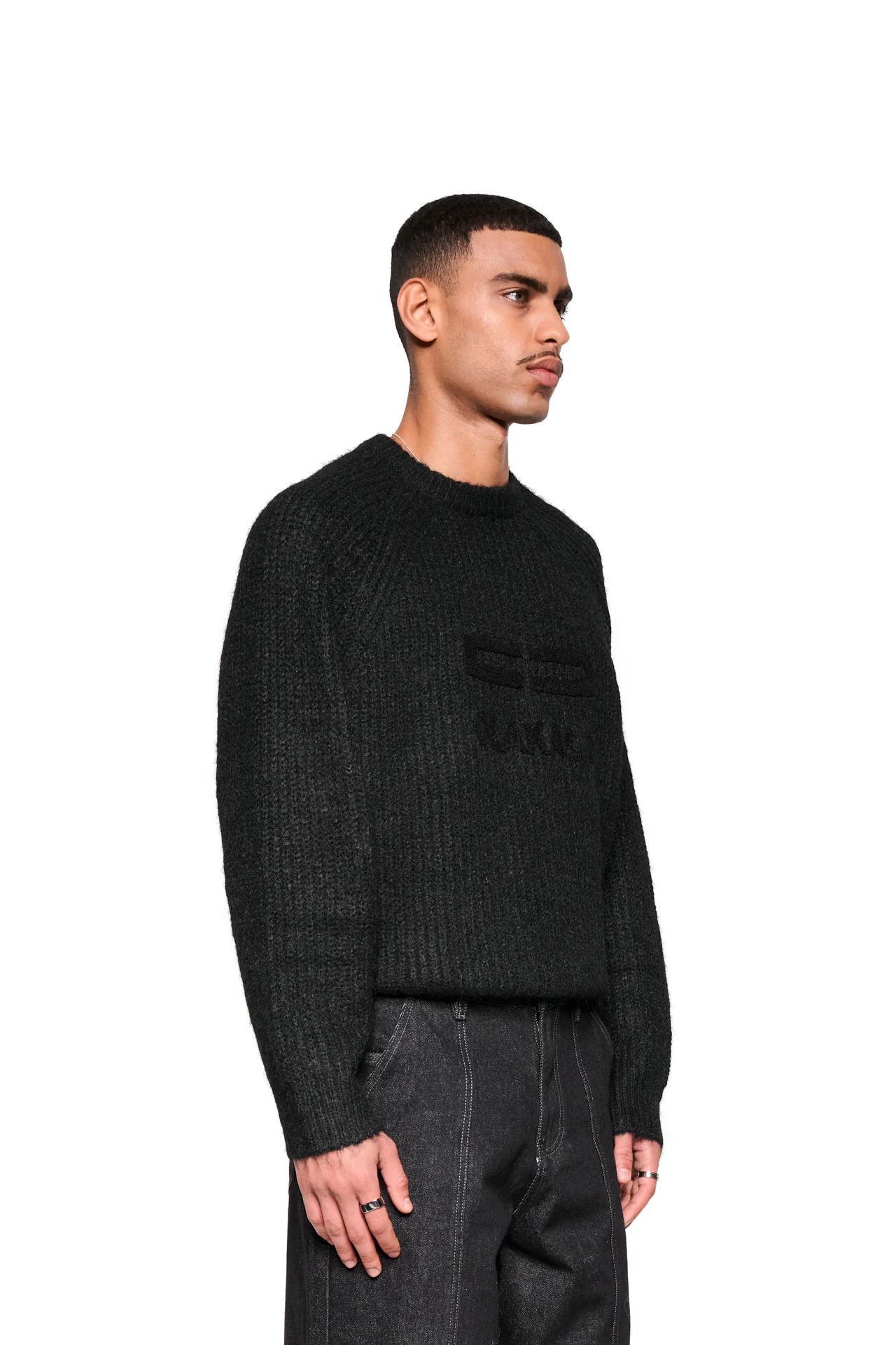 Fuzzy Knit Sweater Black - Image 4