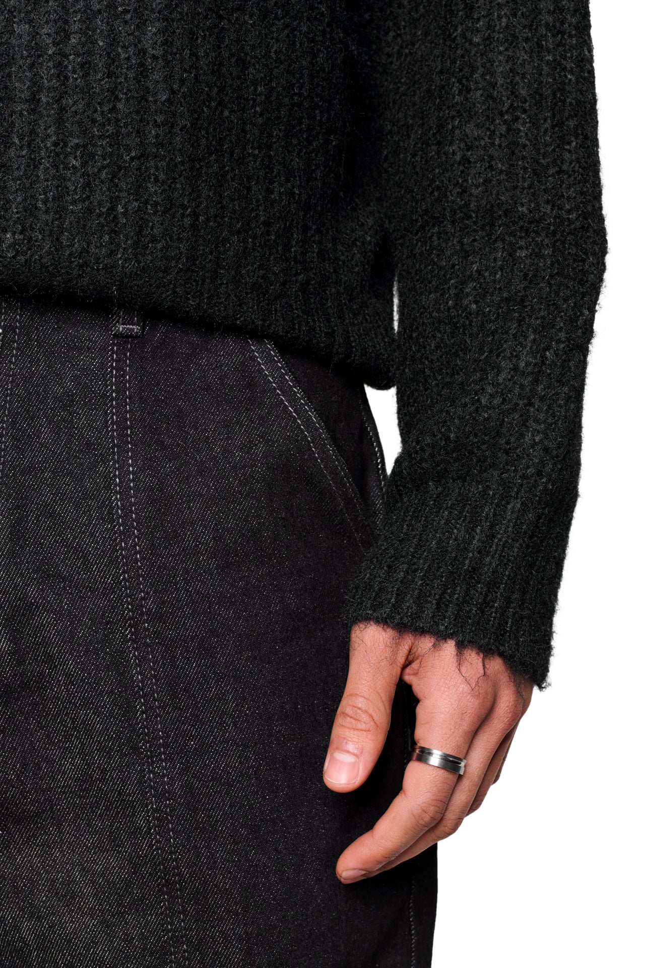 Fuzzy Knit Sweater Black - Image 7