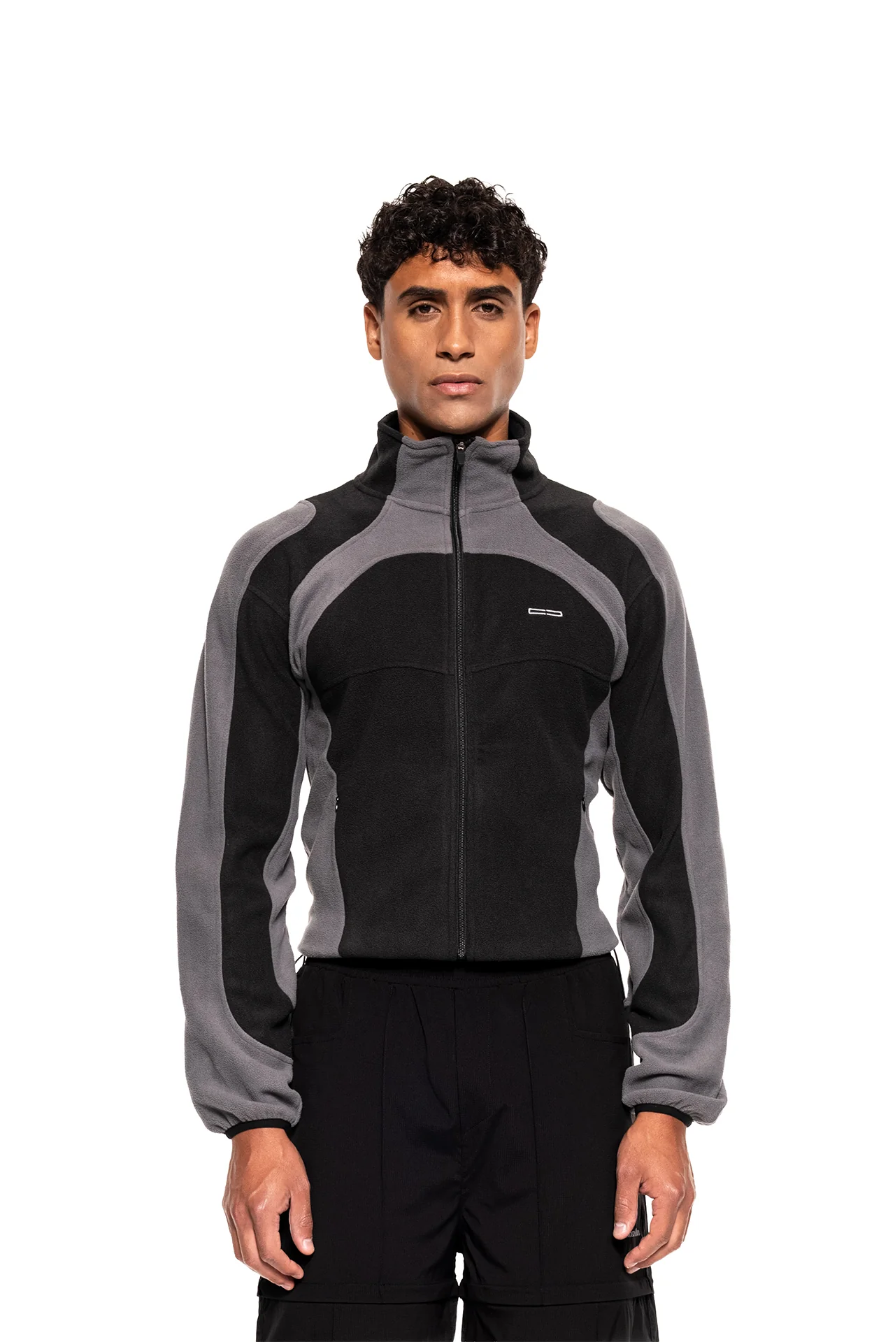 Light Fleece Jacket Black & Gray - Image 3