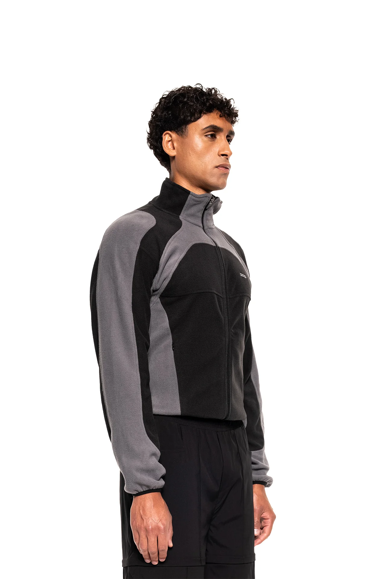 Light Fleece Jacket Black & Gray - Image 4