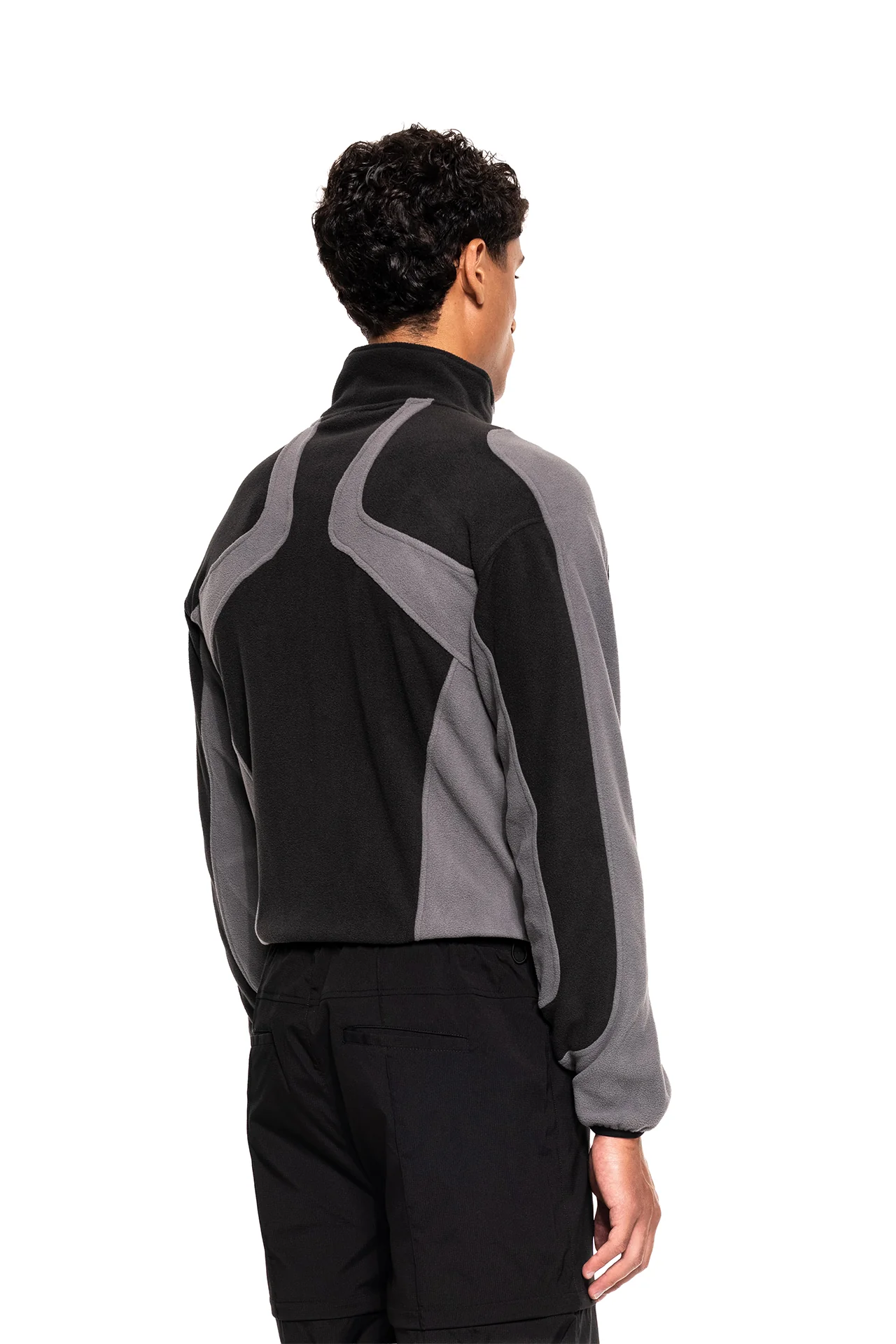 Light Fleece Jacket Black & Gray - Image 5