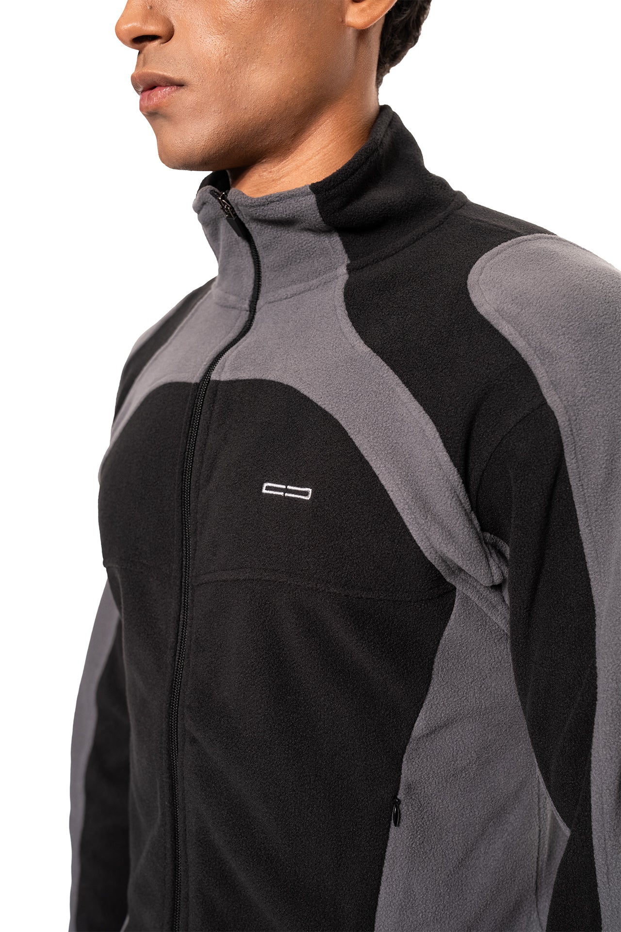 Light Fleece Jacket Black & Gray - Image 6