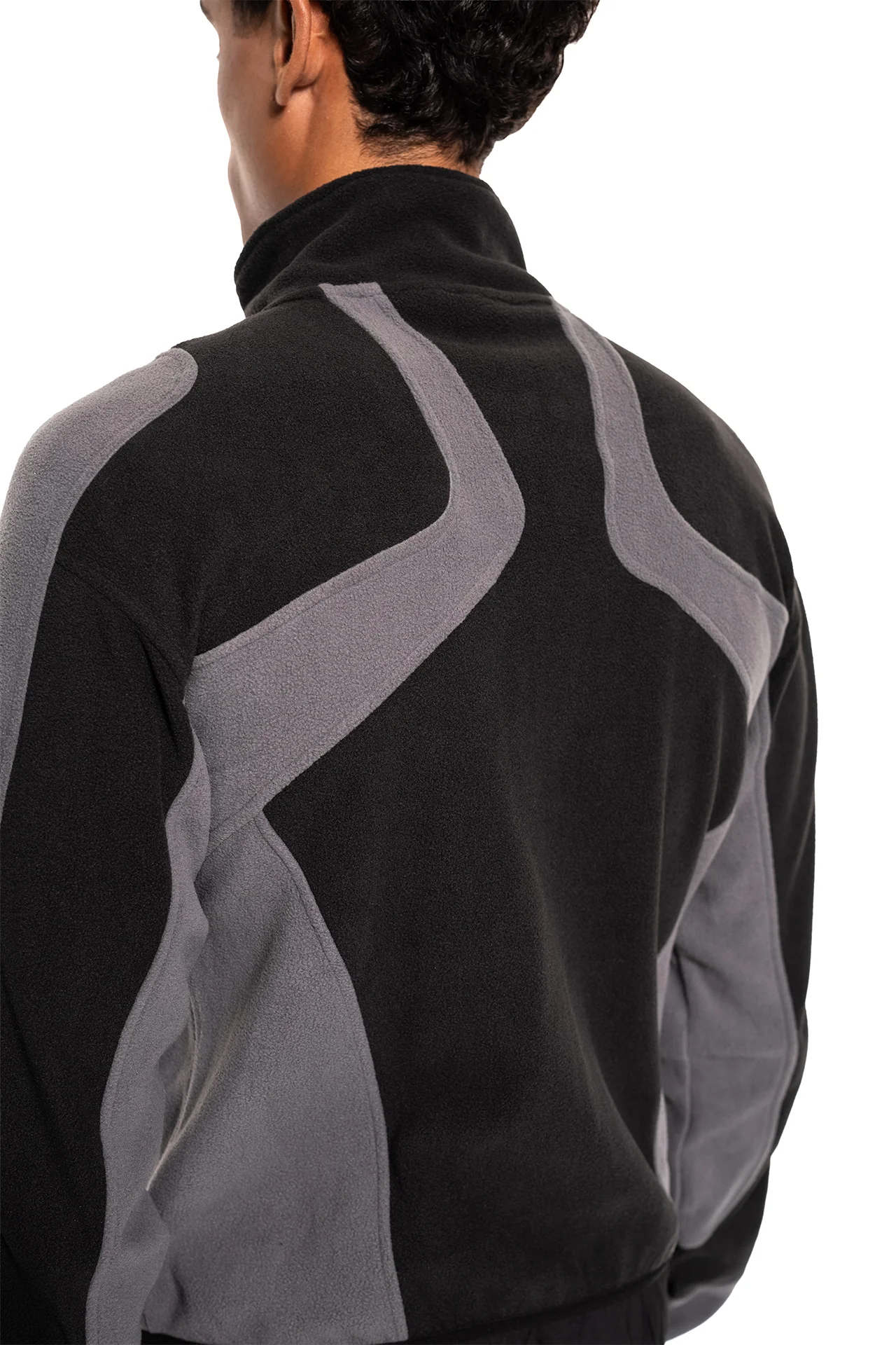 Light Fleece Jacket Black & Gray - Image 7