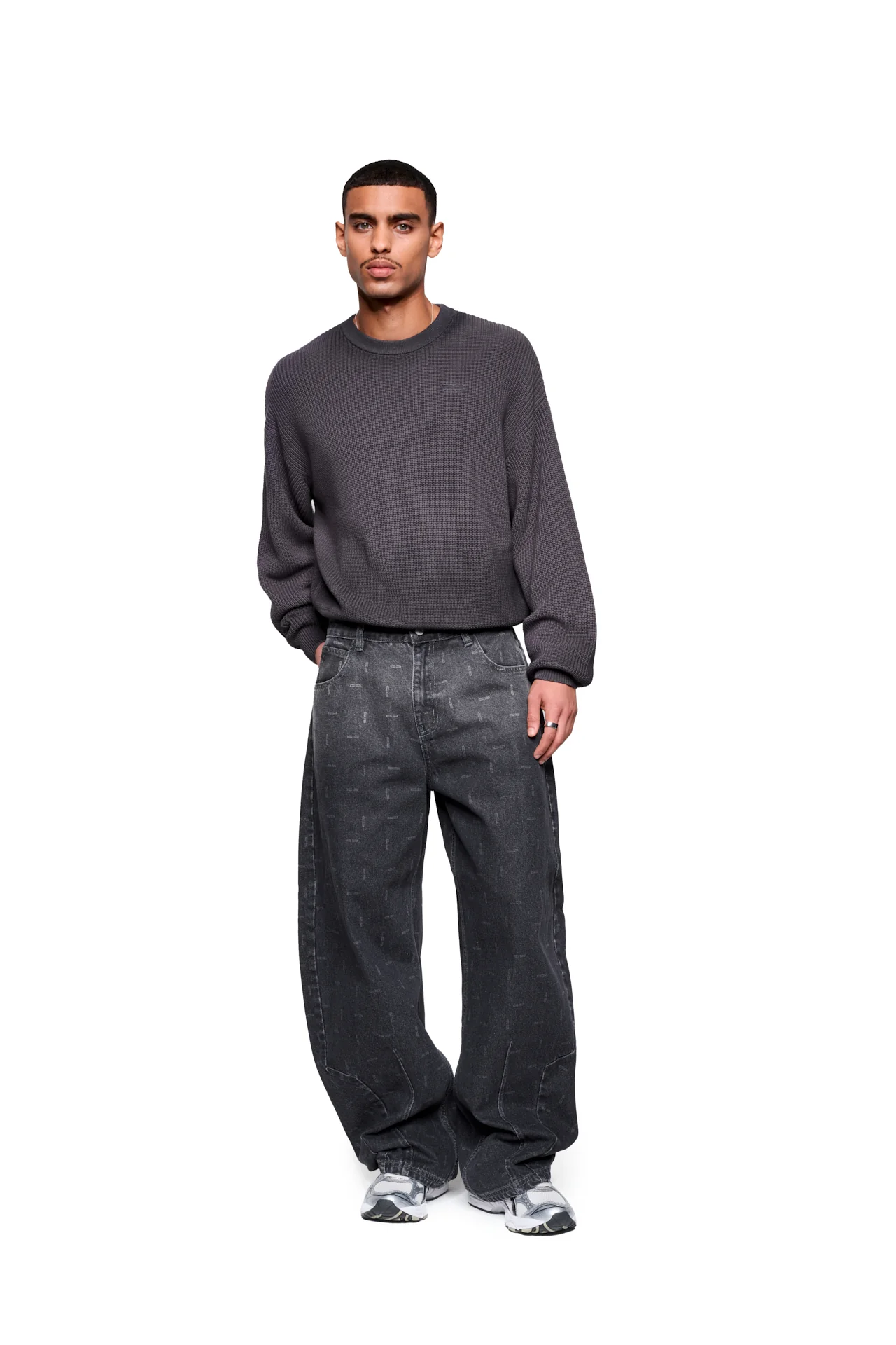 Void Knit Sweater Dark Gray - Image 2